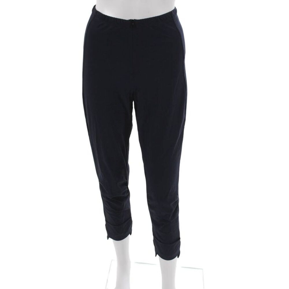 Porto Womens Capri Leggings Blue Nylon Solid Size 1